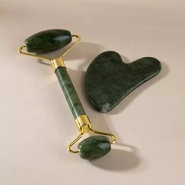 Custom Jade Roller lan Gua Sha Set